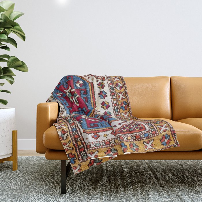 Kozak Bergama Turkish  Antique Rug Print Throw Blanket Gallery Image 1