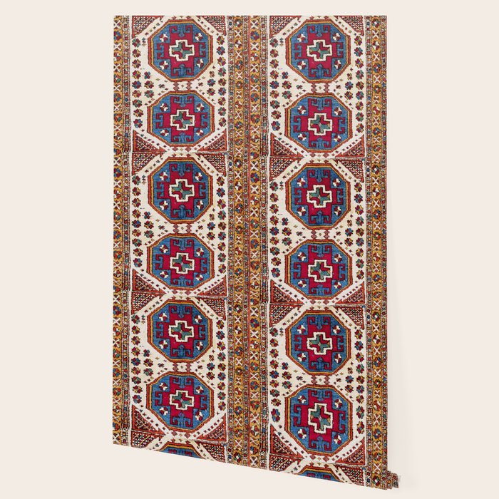 Kozak Bergama Turkish  Antique Rug Print Wallpaper Gallery Image 2