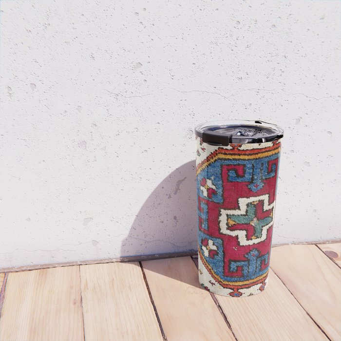 Kozak Bergama Turkish  Antique Rug Print Travel Mug Gallery Image 4