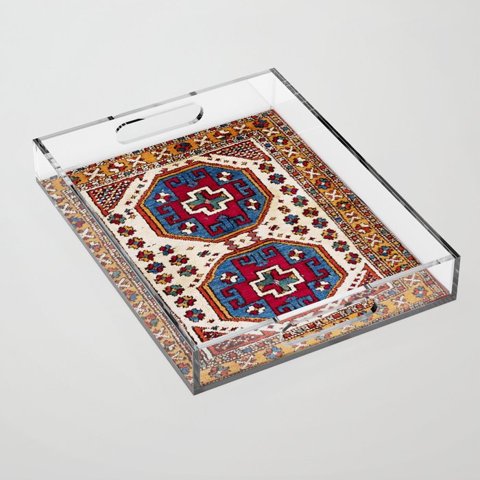 Kozak Bergama Turkish  Antique Rug Print Acrylic Tray Gallery Image 1