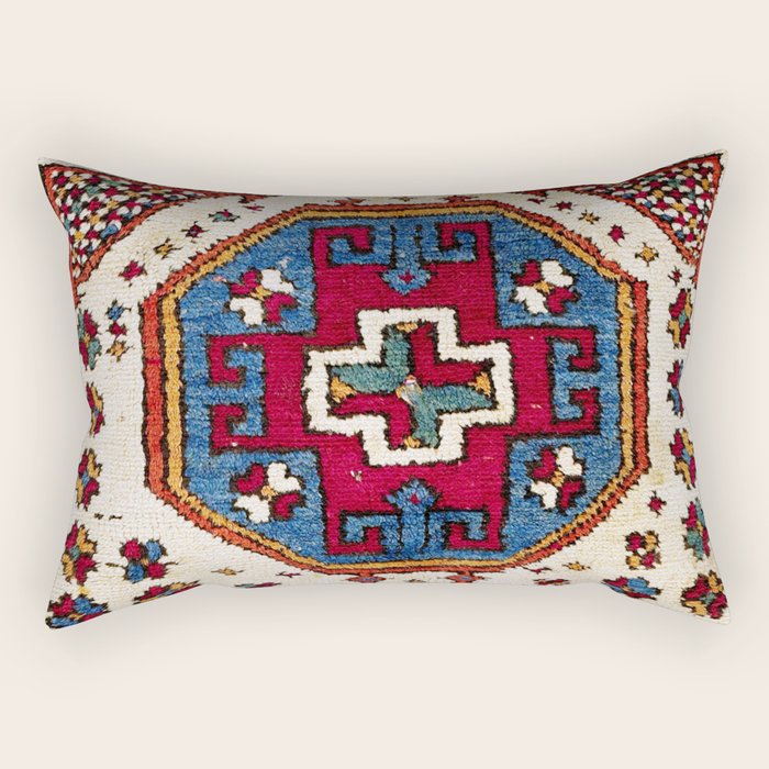 Kozak Bergama Turkish  Antique Rug Print Rectangular Pillow Gallery Image 2