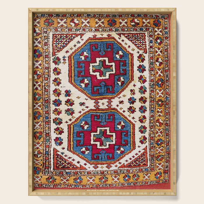 Kozak Bergama Turkish  Antique Rug Print Serving Tray Gallery Image 1