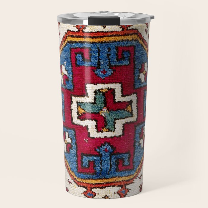 Kozak Bergama Turkish  Antique Rug Print Travel Mug Gallery Image 1