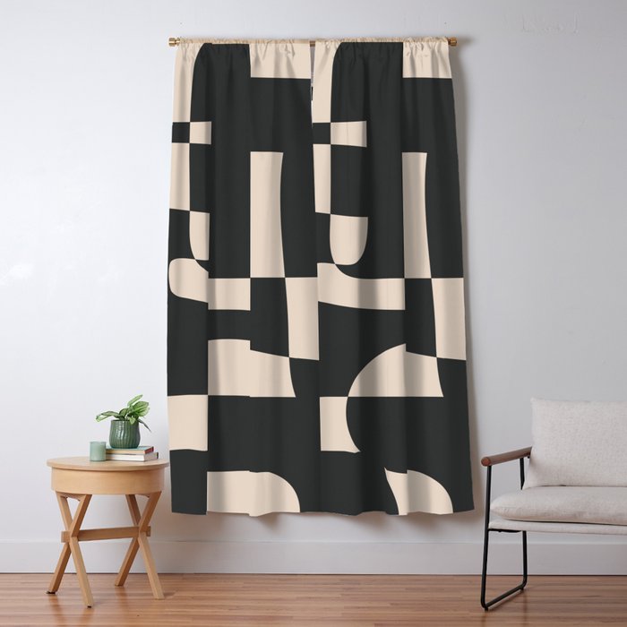 Modern Abstract Minimal Art 3 Window Curtain Gallery Image 1