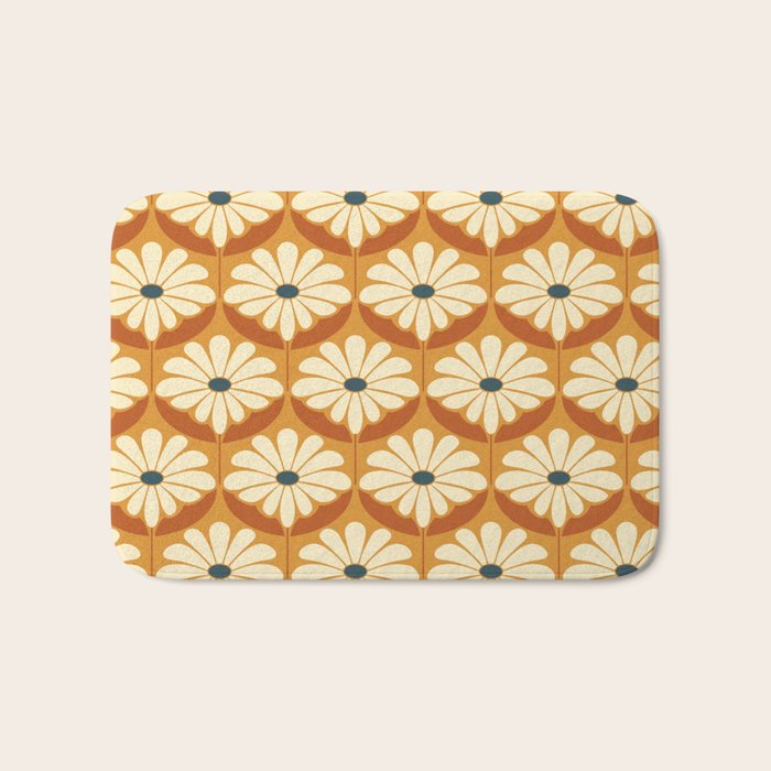 Flower Power - Retro Color Palette Bath Mat Gallery Image 1