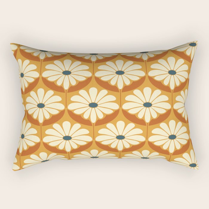 Flower Power - Retro Color Palette Rectangular Pillow Gallery Image 1