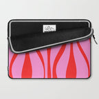 Mid Century Modern Retro Lounge Ogee Pattern Preppy Pink and Red Laptop Sleeve Gallery Image 2
