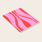 Mid Century Modern Retro Lounge Ogee Pattern Preppy Pink and Red Notebook Gallery Image 2