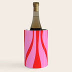 Mid Century Modern Retro Lounge Ogee Pattern Preppy Pink and Red Wine Chiller Gallery Image 2