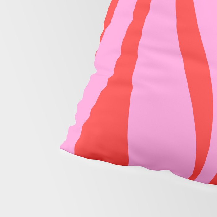 Mid Century Modern Retro Lounge Ogee Pattern Preppy Pink and Red Pillow Sham Gallery Image 4