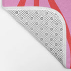 Mid Century Modern Retro Lounge Ogee Pattern Preppy Pink and Red Bath Mat Gallery Image 2