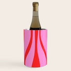 Mid Century Modern Retro Lounge Ogee Pattern Preppy Pink and Red Wine Chiller Gallery Image 3