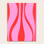 Mid Century Modern Retro Lounge Ogee Pattern Preppy Pink and Red Notebook Gallery Image 4