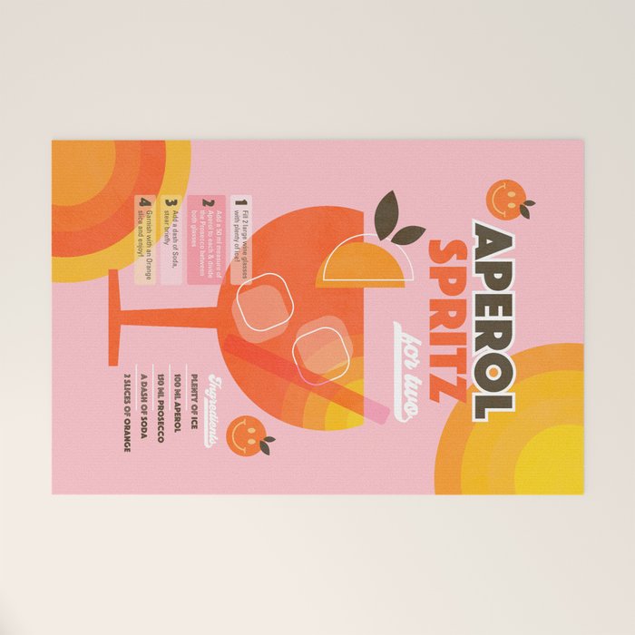 Retro Cocktail Nº1 Aperol Spritz Welcome Mat Gallery Image 1