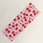 Red Cherries & Blush Pink Gingham Yoga Mat Gallery Image 1