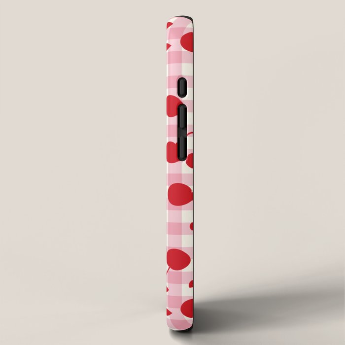 Red Cherries & Blush Pink Gingham iPhone Case Gallery Image 2