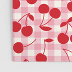 Red Cherries & Blush Pink Gingham Poster Gallery Image 3