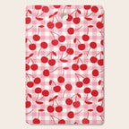 Red Cherries & Blush Pink Gingham Cutting Board Gallery Image 1