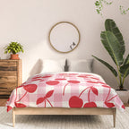 Red Cherries & Blush Pink Gingham Comforter Gallery Image 3