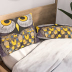 Klimt Owl with Yellow Eyes Pillow Sham Gallery Image 2