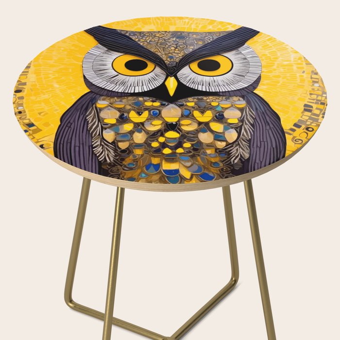 Klimt Owl with Yellow Eyes Side Table Gallery Image 2