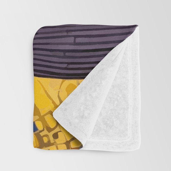Klimt Owl with Yellow Eyes Throw Blanket Gallery Image 3