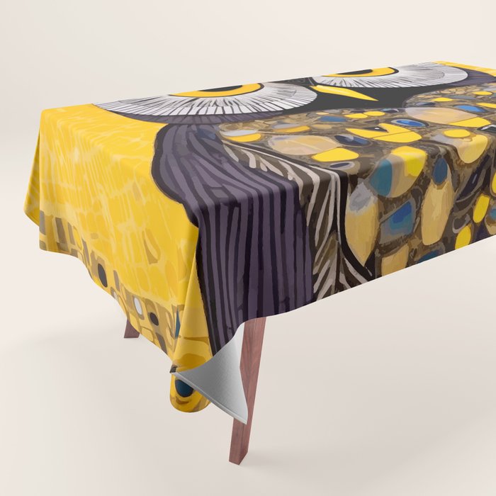 Klimt Owl with Yellow Eyes Tablecloth Gallery Image 1