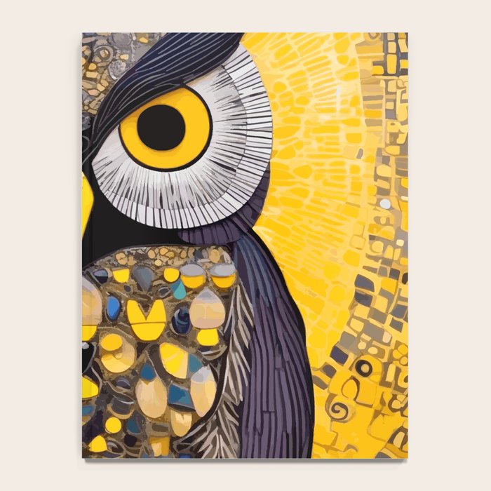 Klimt Owl with Yellow Eyes Notebook Gallery Image 4