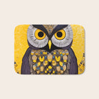 Klimt Owl with Yellow Eyes Bath Mat Gallery Image 1