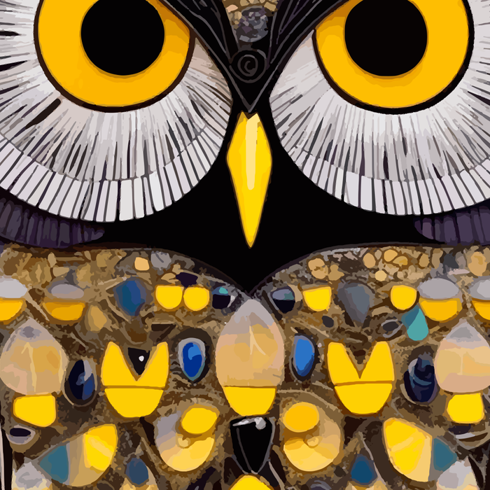Klimt Owl with Yellow Eyes Coffee Mug Gallery Image 2