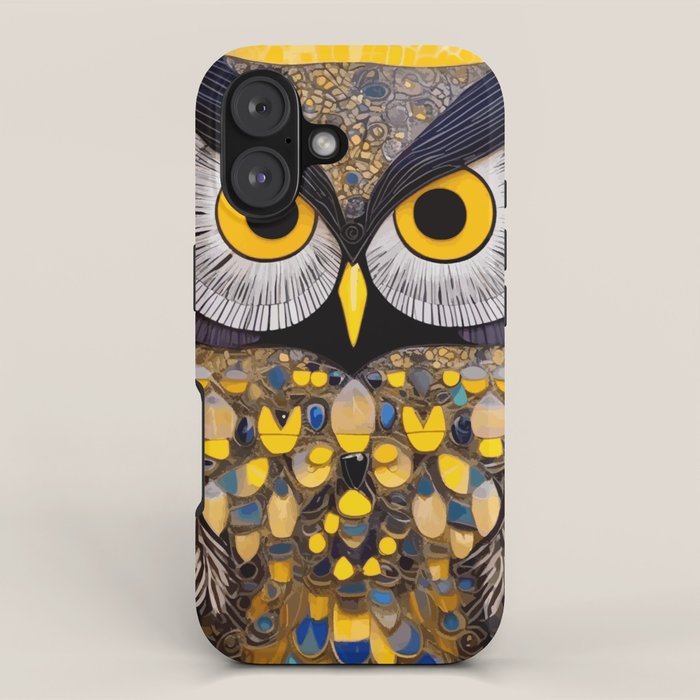 Klimt Owl with Yellow Eyes iPhone Case Gallery Image 1