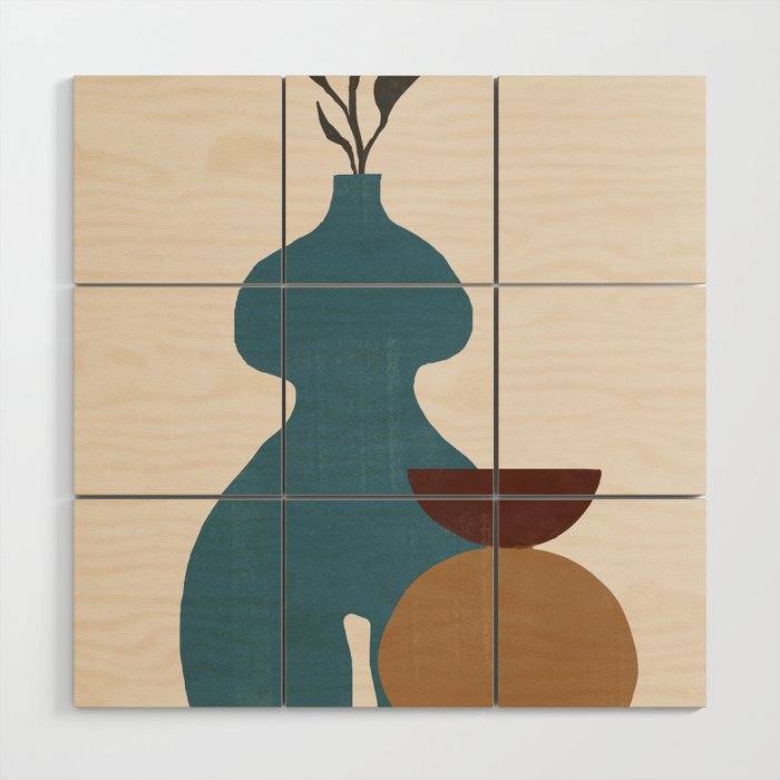 Plants Vase Composition No.6 Wood Wall Art Gallery Image 1