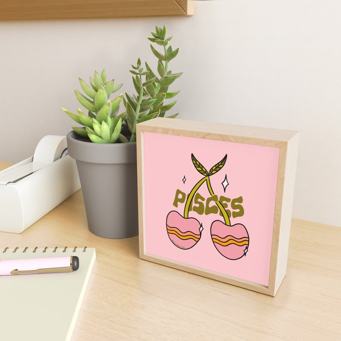 Pisces Cherries Mini Art Print Gallery Image 2