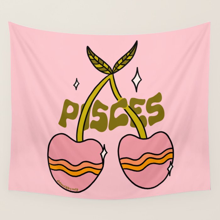 Pisces Cherries Wall Tapestry Gallery Image 4
