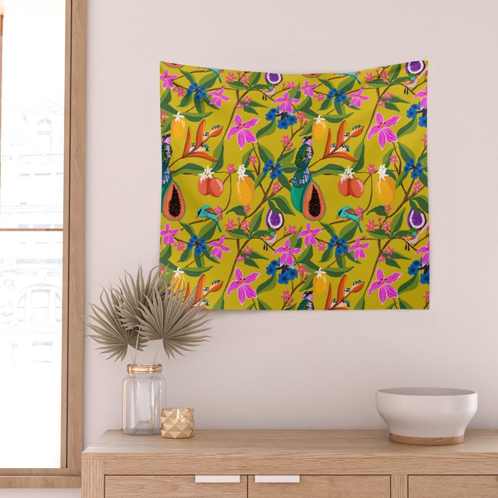 Exotic jungles pattern  Wall Tapestry Gallery Image 2