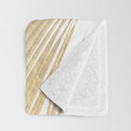 Palm leaf - gold Throw Blanket Gallery Image 3