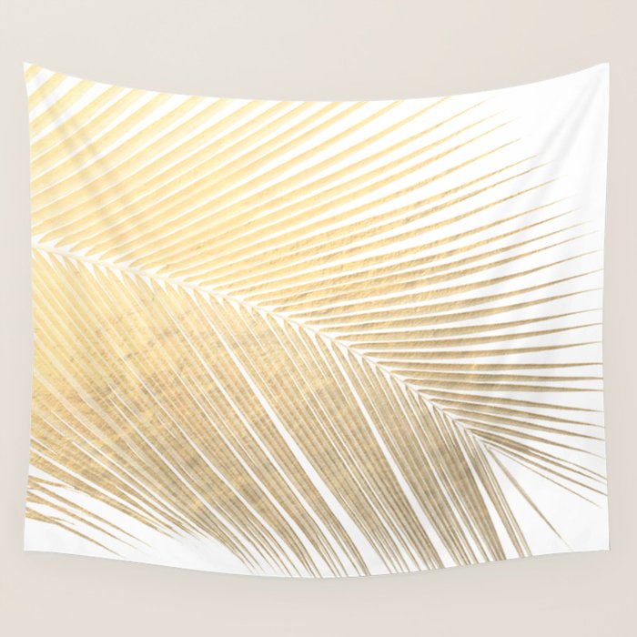 Palm leaf - gold Wall Tapestry Gallery Image 4