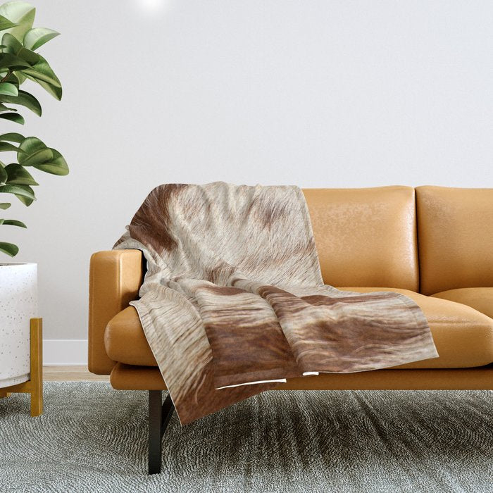 Cowhide Farmhouse Decor Throw Blanket Gallery Image 1