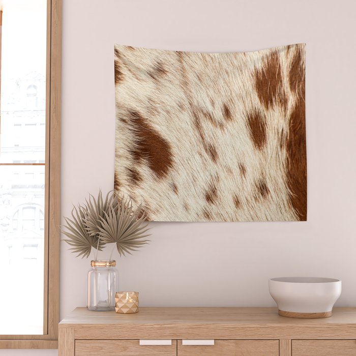 Cowhide Farmhouse Decor Wall Tapestry Gallery Image 2