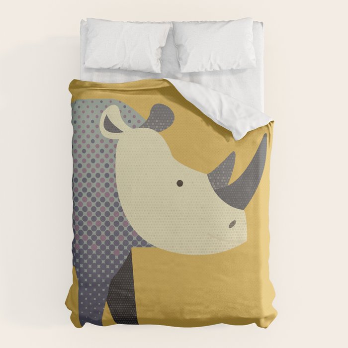 Whimsy Rhinoceros II Duvet Cover Gallery Image 6