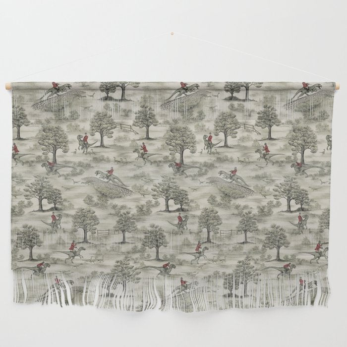 Not-So-Traditional English Fox Hunt with Dinosaurs Wall Hanging Gallery Image 1