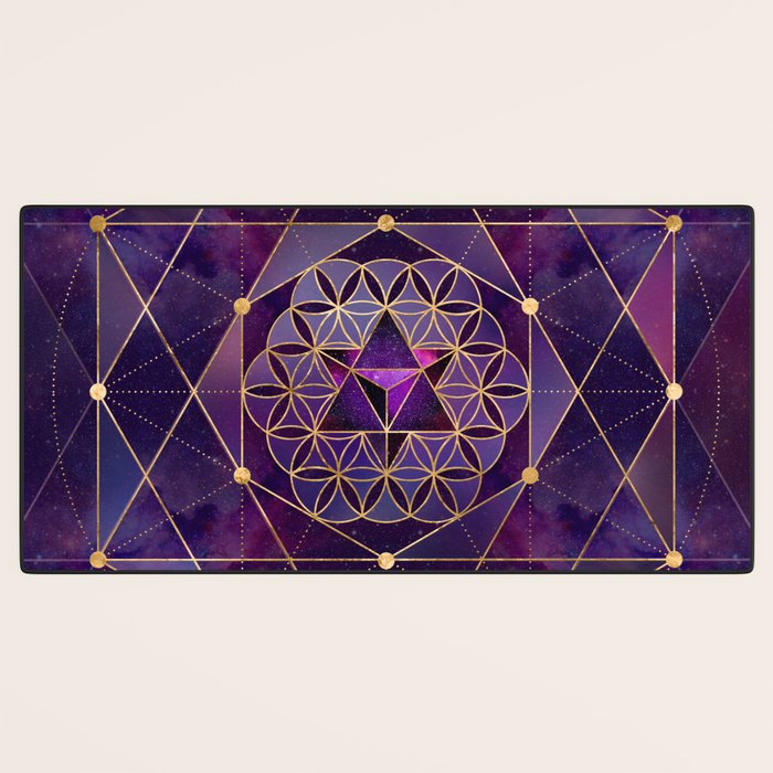Merkabah in flower of life - Sacred Geometry Desk Mat Gallery Image 3