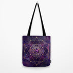 Merkabah in flower of life - Sacred Geometry Tote Bag Gallery Image 2