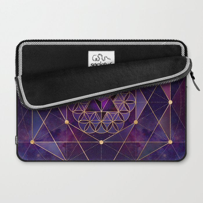 Merkabah in flower of life - Sacred Geometry Laptop Sleeve Gallery Image 2