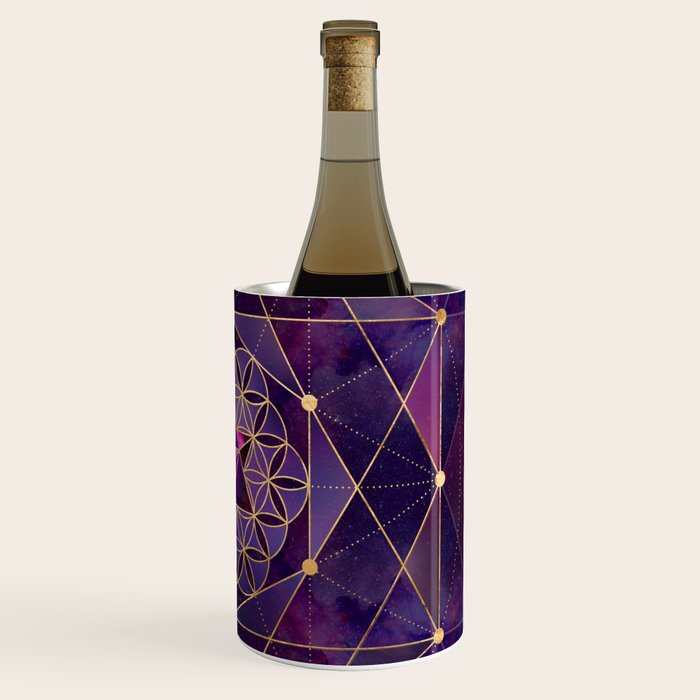 Merkabah in flower of life - Sacred Geometry Wine Chiller Gallery Image 3