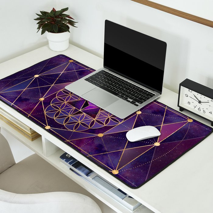 Merkabah in flower of life - Sacred Geometry Desk Mat Gallery Image 2