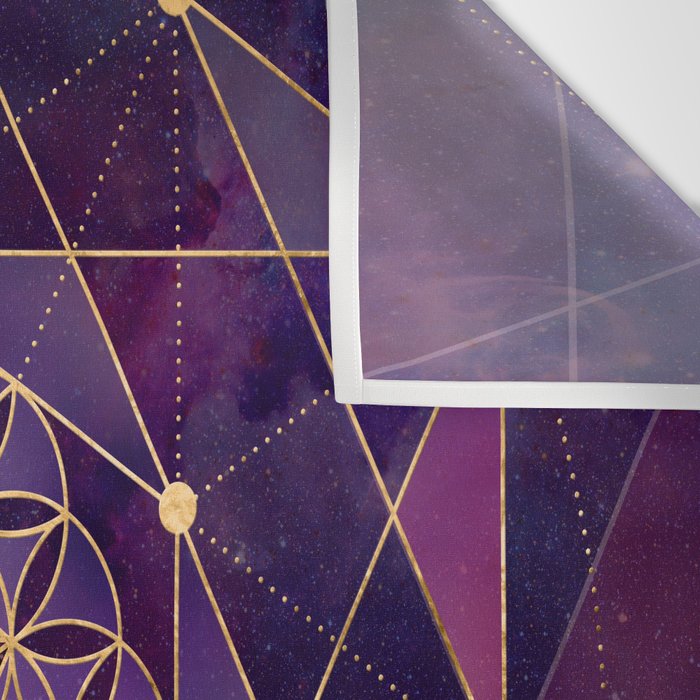 Merkabah in flower of life - Sacred Geometry Wall Tapestry Gallery Image 3