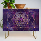 Merkabah in flower of life - Sacred Geometry Credenza Gallery Image 1
