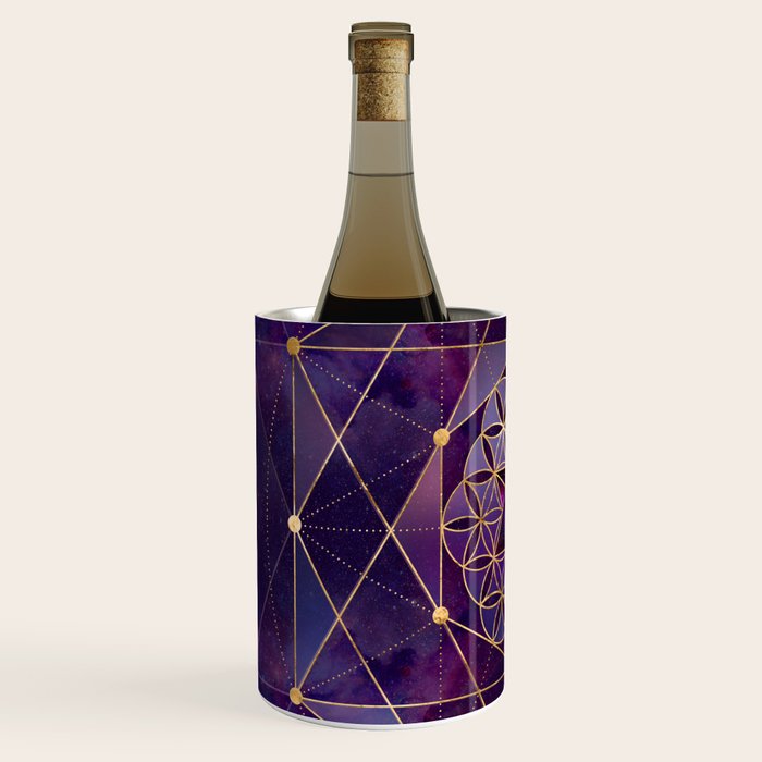 Merkabah in flower of life - Sacred Geometry Wine Chiller Gallery Image 2