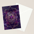 Merkabah in flower of life - Sacred Geometry Stationery Card Gallery Image 2